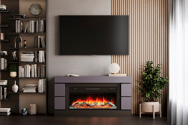 Каминокомплект Modern - Белый с черным с очагом Crystal 36 RF (выставочный образец)_17