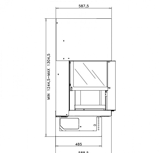 Топка G 30 LI, стекло слева (Rocal)_2