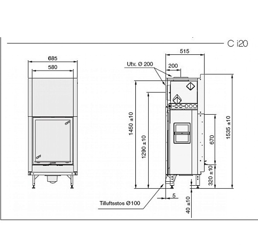 Contura i20, металлическая рамка двери_1